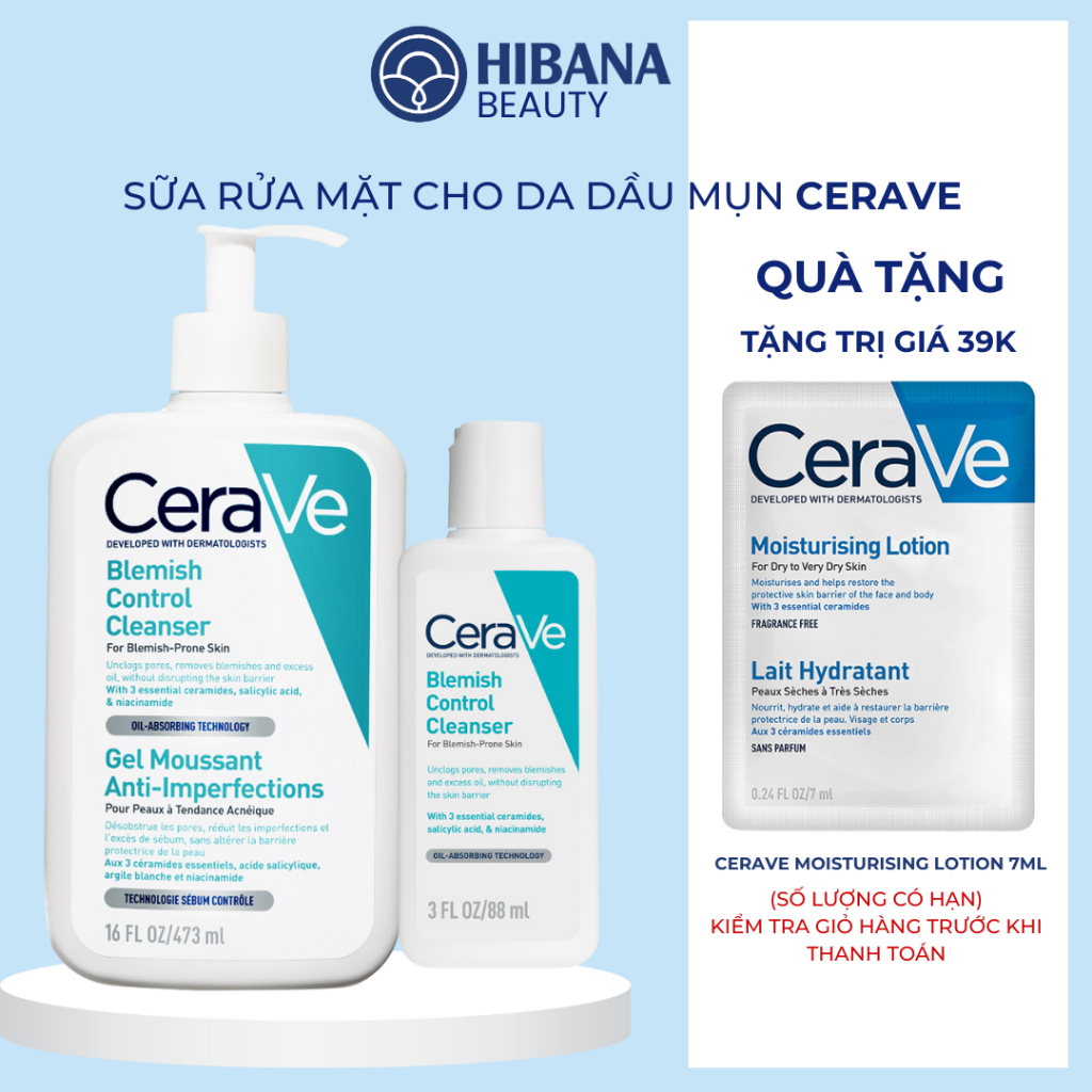 Sữa Rửa Mặt CERAVE Blemish Control Cleanser Hỗ Trợ Làm Sạch Sâu Dành Riêng Cho Da Mụn