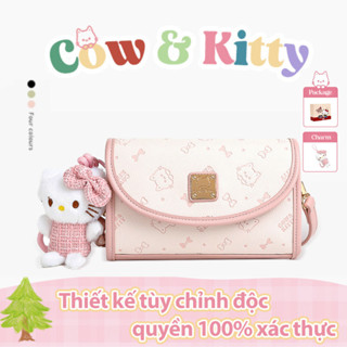 COW & KITTY BORRY ROSA Túi đeo vai màu hồng túi xách tay Túi xách dễ thương màu hồng Túi túi xách hello kitty