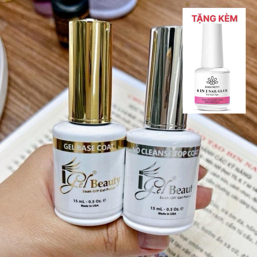 [Siêu Rẻ] Base Top IGEL Siêu Bền và Siêu Bóng 15ml Hàng chuẩn chính hãng Logo dập nổi trên nắp và dưới đáy chai.