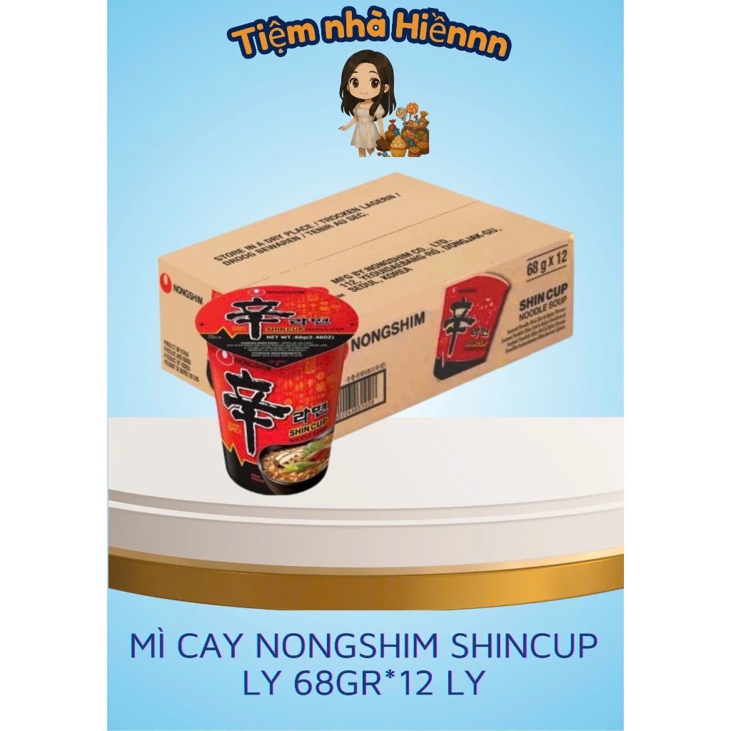 [THÙNG 12 LY] - MÌ CAY NONGSHIM SHINCUP LY 68GR*12 LY