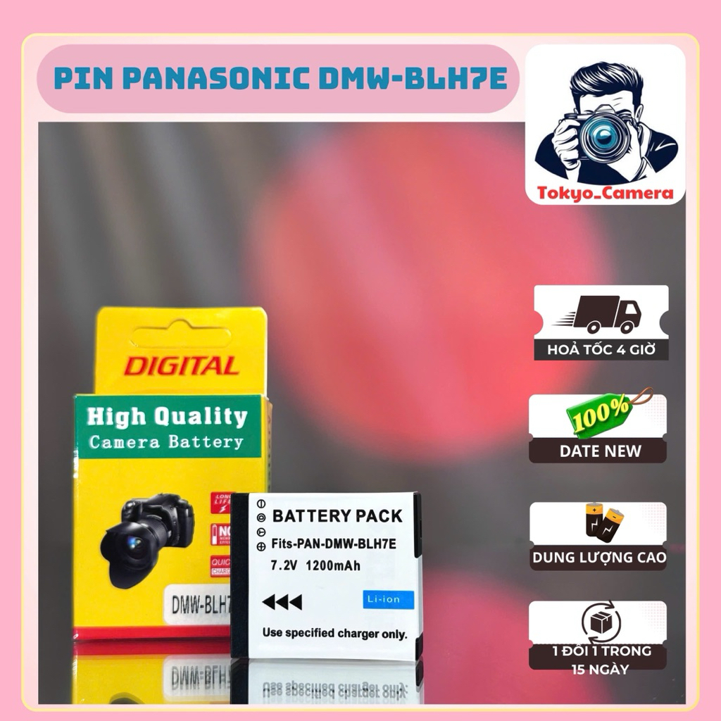Pin Panasonic DMW-BLH7, BLH7E ( pin thay thế dung lượng cao ) DMC-GM1, GM1, DMC-GM5, DMC-GF7, DMC-GF