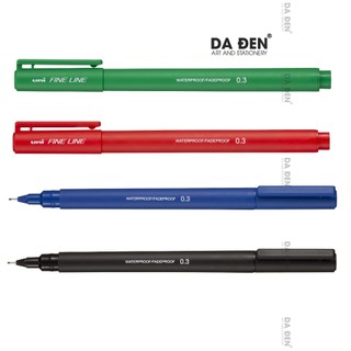   DA ĐEN  Bút Line Vẽ Kỹ Thuật UNIBALL Pin 100 - 0.3 Kháng Nước  Mới Ra Mắt  