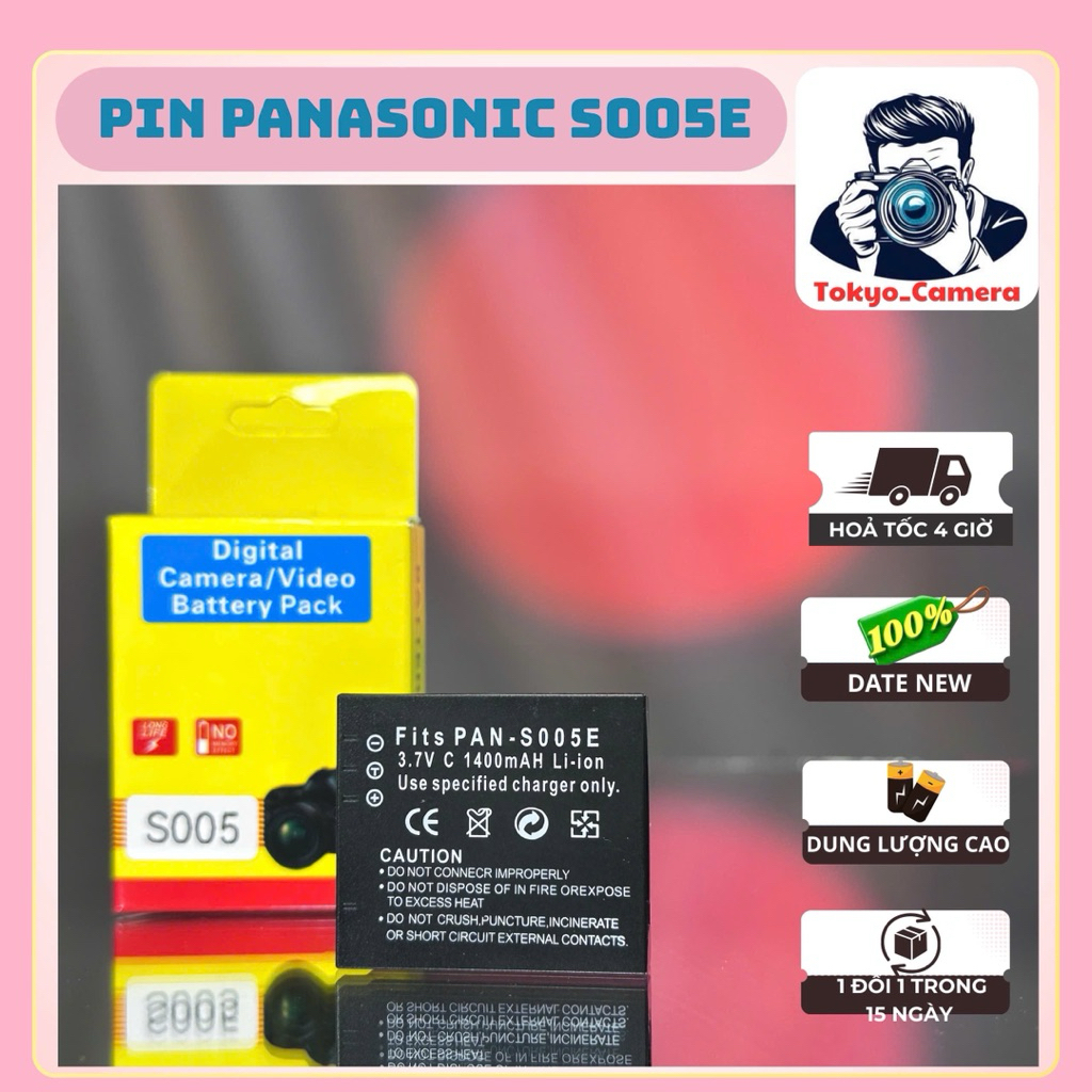 Pin Panasonic CGA-S005 ( Pin thay thế )dùng cho DMC-FX8, DMC-FX9, DMC-FX10, DMC-FX12, DMC-FX50, DMC-