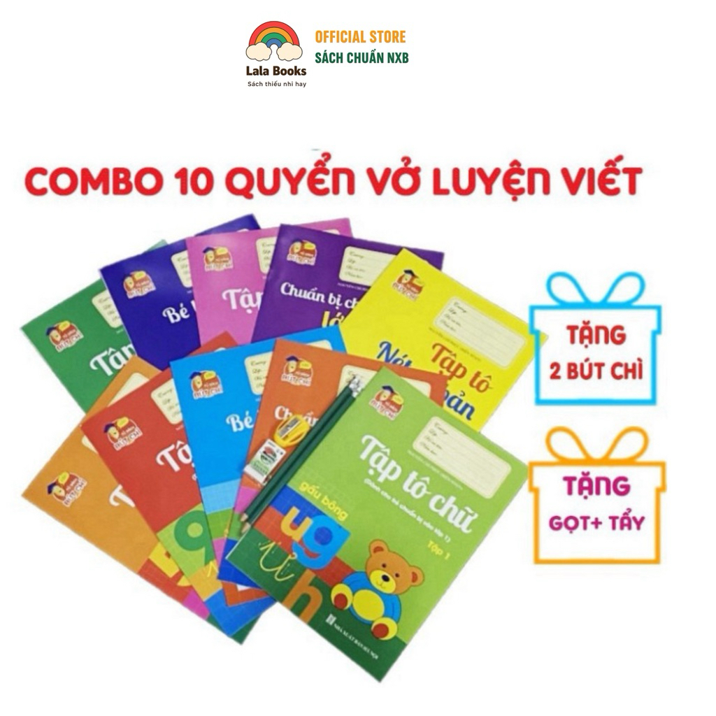 Sách - Bộ 10 Quyển Luyện Viết Tập Tô Chữ Cho Bé Mẫu Giáo