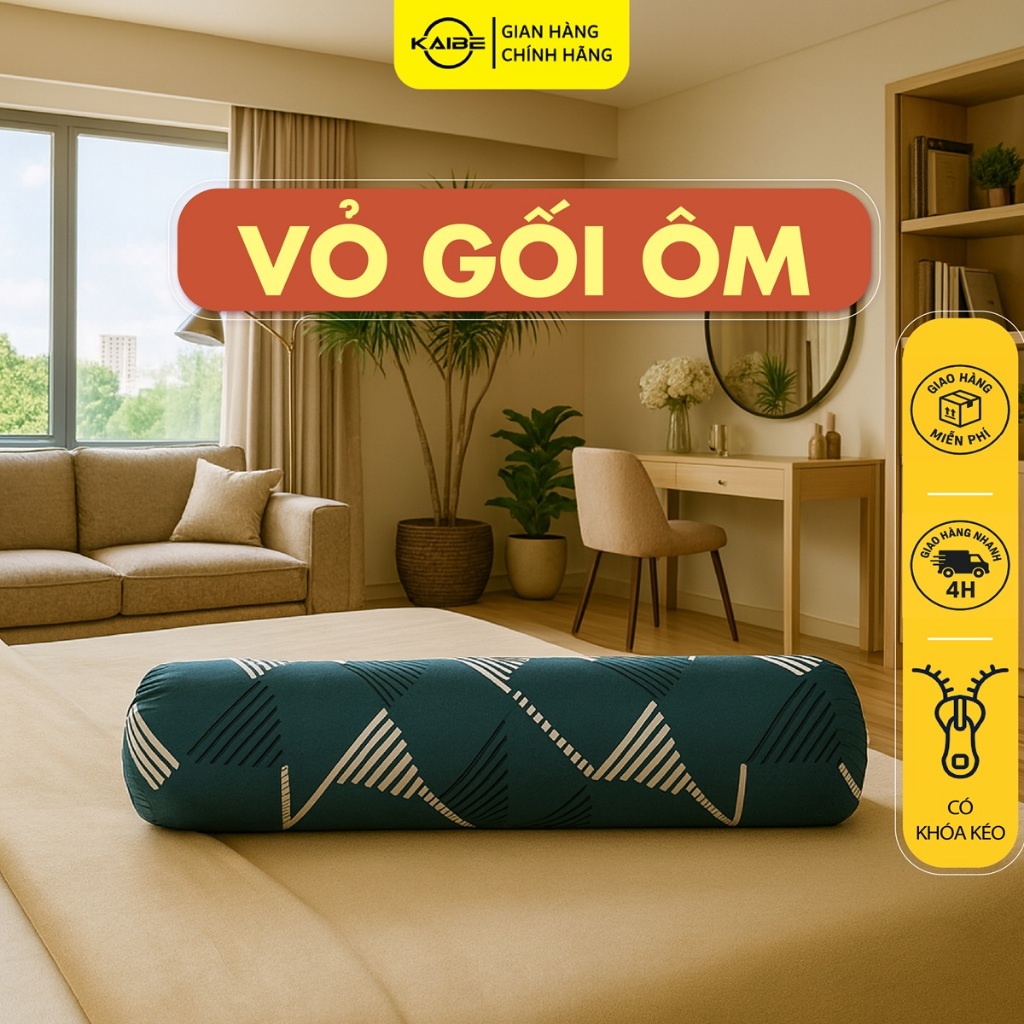 Vỏ Gối Ôm Kéo Khóa, Áo Gối Ôm Dây Kéo - Áo Gối Ôm KaiBe