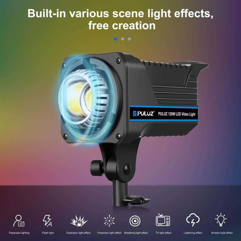 ĐÈN LED 120W CHO STUDIO 3200K-5600K PULUZ CHUẨN NGÀM BOWENS (KÈM REMOTE)