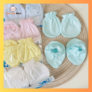 Set 5 Đôi Bao Tay Bao Chân Cotton Chun JOU - Chất vải mềm mại cho bé trai, bé gái