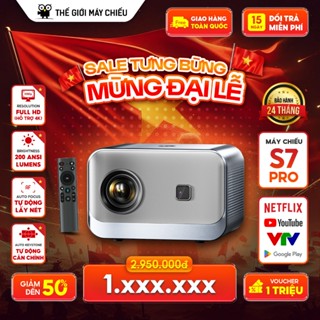    NEW 2025     S7 PRO   Máy chiếu Mini xem phim HD Hỗ trợ Full HD Hệ điều hành Android 12 Lấy nét thông minh 