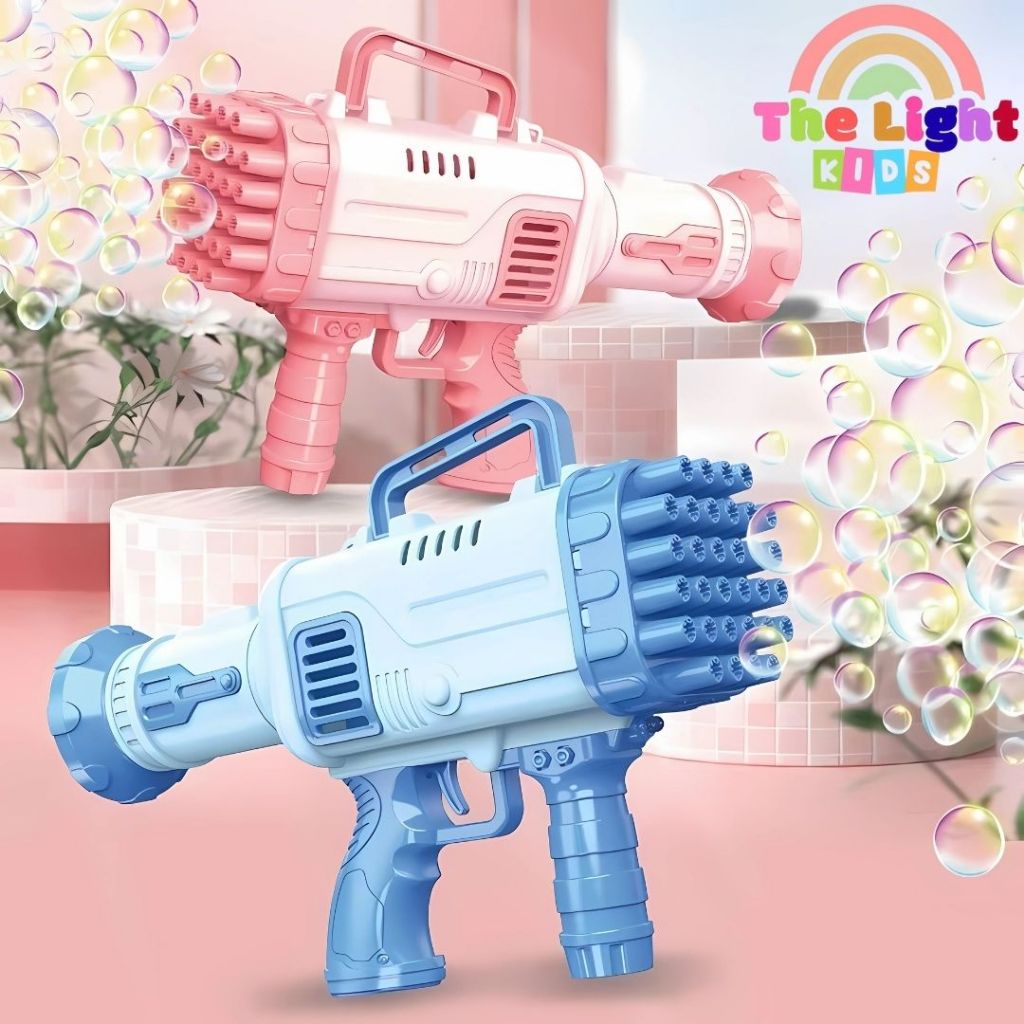 Máy bắn bong bóng bay Light Kids, súng bắn bong bóng 32 nòng, (TẶNG LỌ NƯỚC PHA)