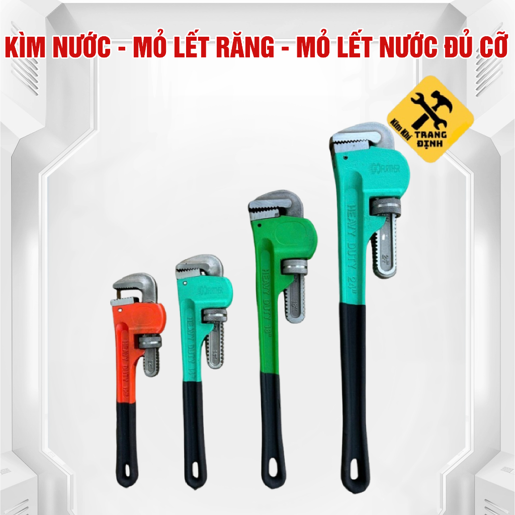 Kìm nước - Mỏ Lết Răng - Mỏ lết nước đủ cỡ 10" - 36" (mở miệng 4cm - 12cm)