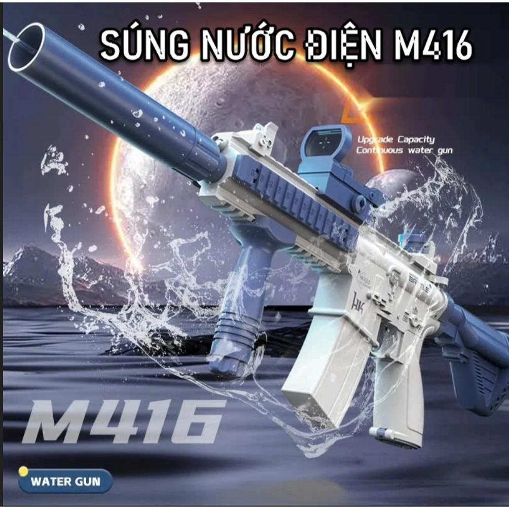 [TRENDY TOYS] Đồ chơi súng nước áp lực, súng nước điện áp lực M416 quà tặng cho bé