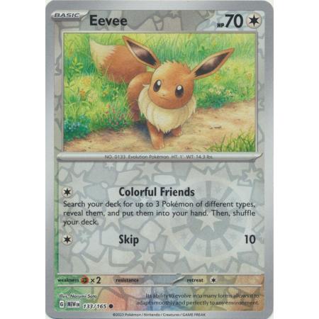 Thẻ Bài [ Pokemon TCG- Card Game ] Eevee - 133/165 - Common Reverse Holo -M-NM