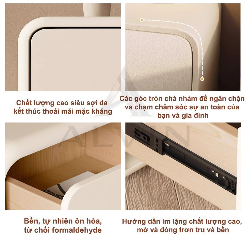 ALVIN Tủ đầu giường , tủ đựng đồ mini bằng gỗ nguyên khối Đa phong cách Nhiều phong cách- 20/30/40cm | BigBuy360 - bigbuy360.vn