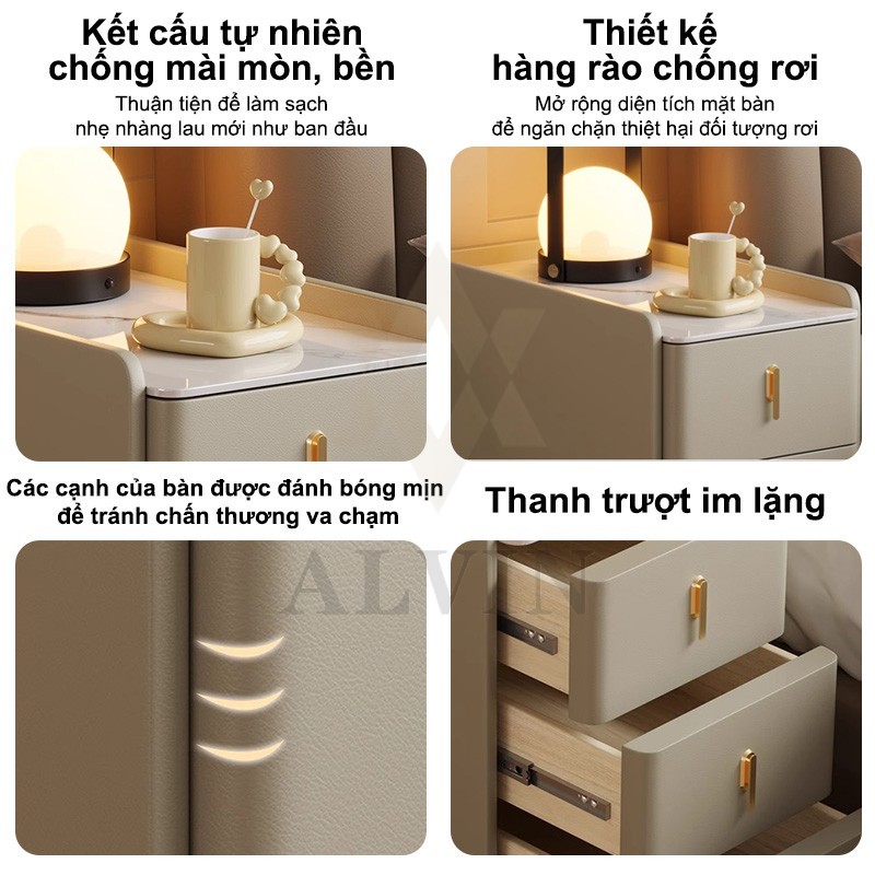 ALVIN Tủ đầu giường , tủ đựng đồ mini bằng gỗ nguyên khối Đa phong cách Nhiều phong cách- 20/30/40cm | BigBuy360 - bigbuy360.vn