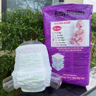  50 Miếng Tã Bỉm quần Baby Diapers size M L XL XXL 3XL 4XL form bo mông,siêu thấm thoáng khí 