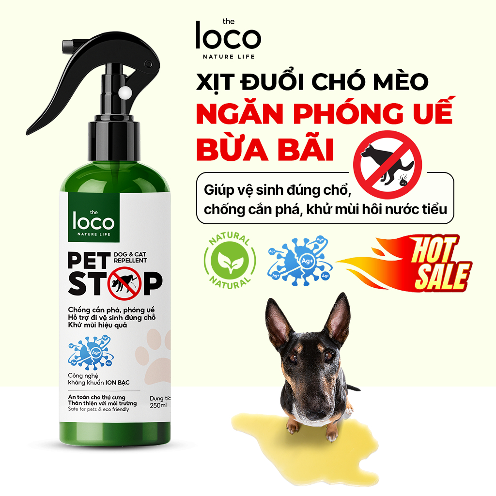 Xịt Xua Đuổi Chó Mèo Pet Stop, Ngăn Chó Mèo Phóng Uế Bừa Bãi, Hỗ Trợ PET đi Vệ Sinh Đúng Chỗ