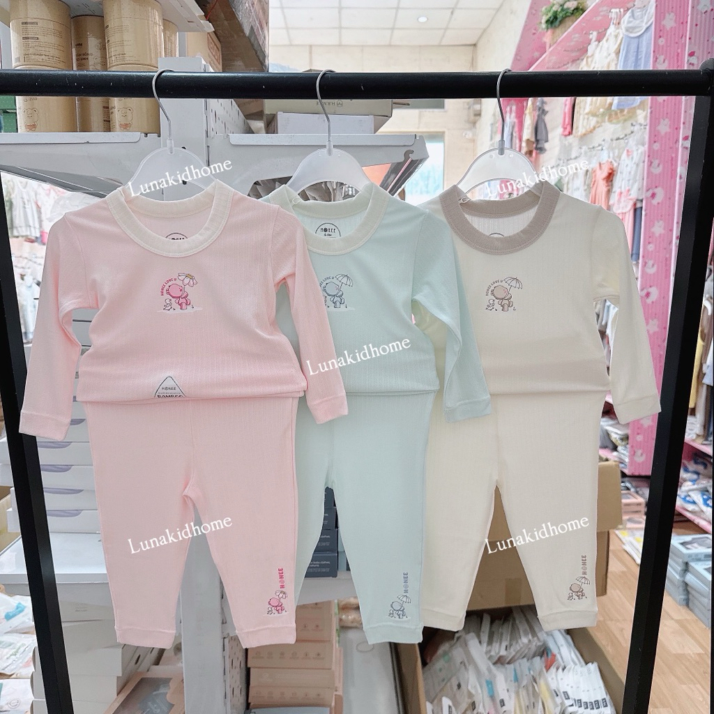 Bộ dài tay HONEE vải peptit mềm mịn chính hãng (6-9M đến 3-4Y)