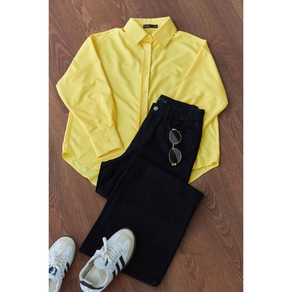 Áo sơ mi nữ GILLEE dáng oversized, sơ mi form rộng vải kate lụa thoáng khí thanh lịch FAS367 | BigBuy360 - bigbuy360.vn