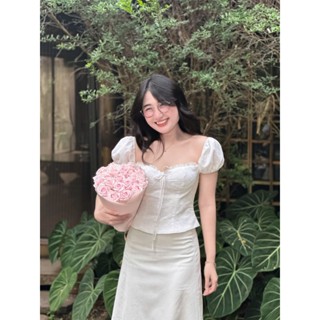  Áo Tay Bồng Boi Thêu Dày Sẵn Mút Phối Ren Ngực  Một Mẩu House  