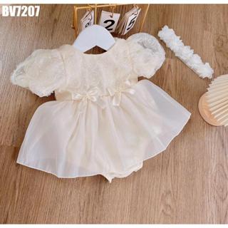  Set Body Váy Hoa Nổi Màu Trắng Cho Bé Gái Sơ Sinh 1 2 Tuổi MINTSCLOSET - BV7207 