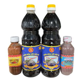 [ Tặng 300g mắm tôm và 300g mắm tép ] combo 2 chai nước mắm cá cơm 3 năm ba làng thanh hóa
