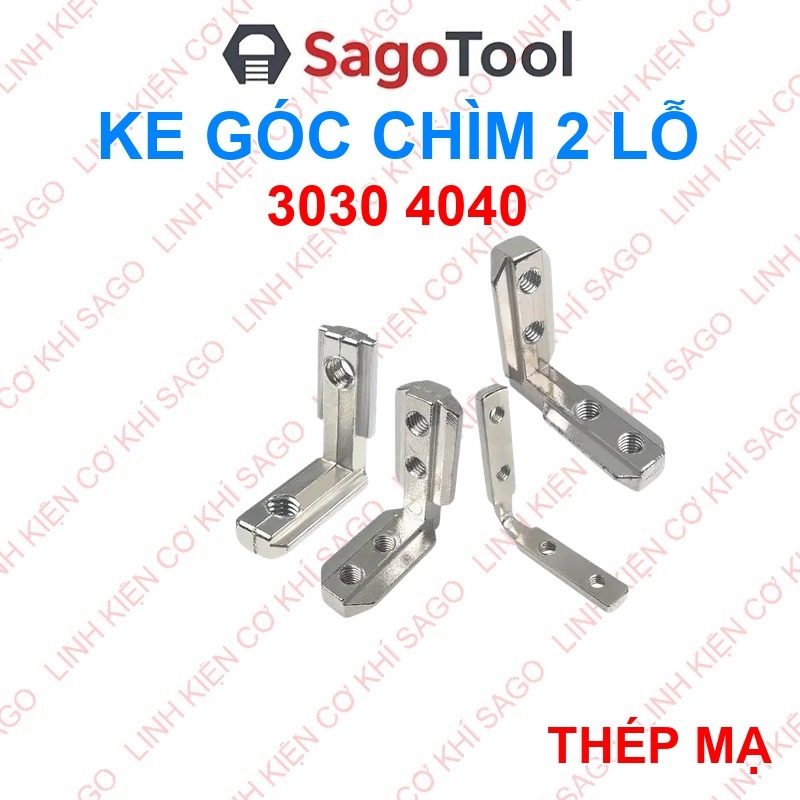 Ke Góc Chìm 2 Lỗ Cho Nhôm Định Hình - Ke Góc Âm 3030 4040 - Nối Góc Vuông 90 Độ Chịu Lực