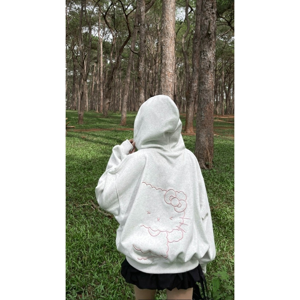 Áo Khoác Hoodie Zip Nữ Form Rộng Boxy, Chất Nỉ 2 Da Cao Cấp Thêu Hello Kitty Cute, Hoodie Nữ Hot Trend 2025 | BigBuy360 - bigbuy360.vn