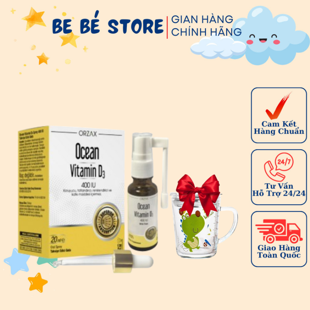 Ocean D3K2 Orzax 20ml – Hỗ trợ bổ sung Vitamin D3, K2, giúp xương và răng chắc khỏe cho bé - BE BE S