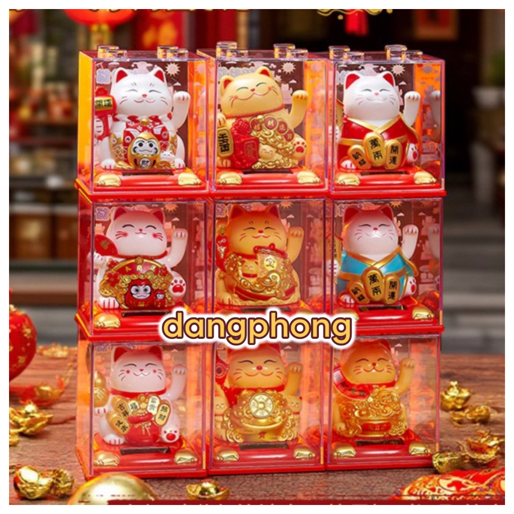 (Hộp Mika kèm) Mèo Thần Tài Vẫy Tay Mẫu Mới 2026 Tài Vận Phú Quý,mèo may mắn maneki neko NL Mặt Trời