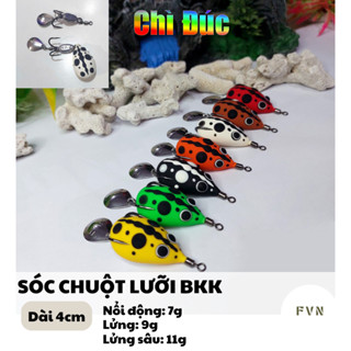   CHÌ ĐÚC  Nhái hơi Sóc Chuột lưỡi BKK Thái Lan dài 4cm 7 màu và 3 action 