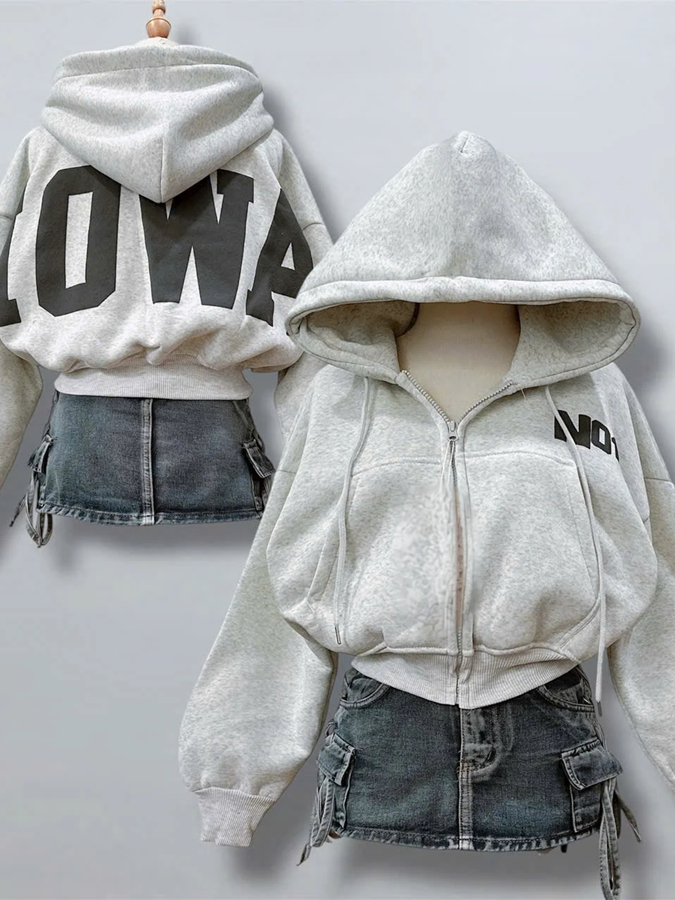 Áo Khoác Nữ nỉ dày logo nổi NO1