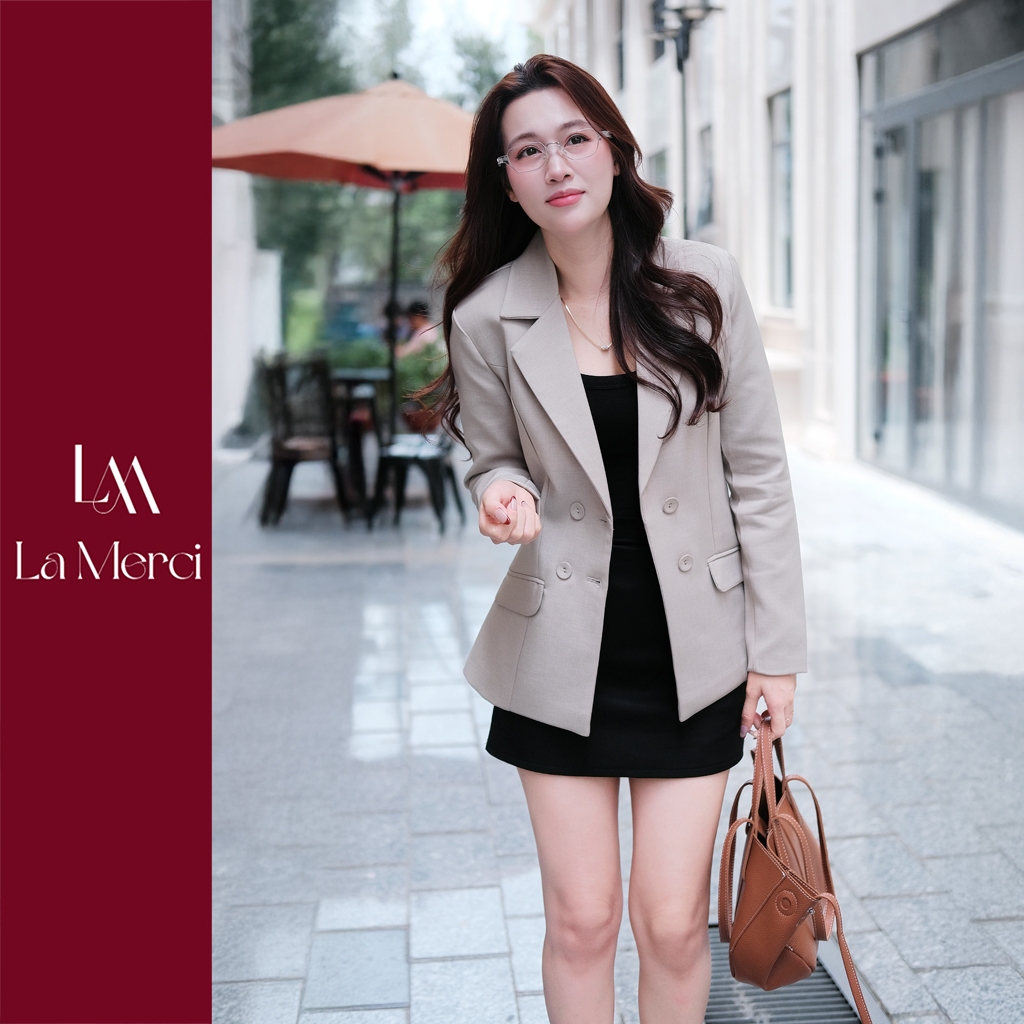  Áo Blazer nữ công sở TRACY áo vest nữ cách điệu chất vải veston nhập 2 lớp La Merci B13 