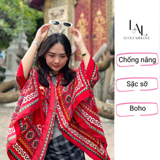 Khăn Choàng Boho Thổ Cẩm – Chống Nắng, Đi Biển, Vintage – Thu Đông 2025 – 180x90cm