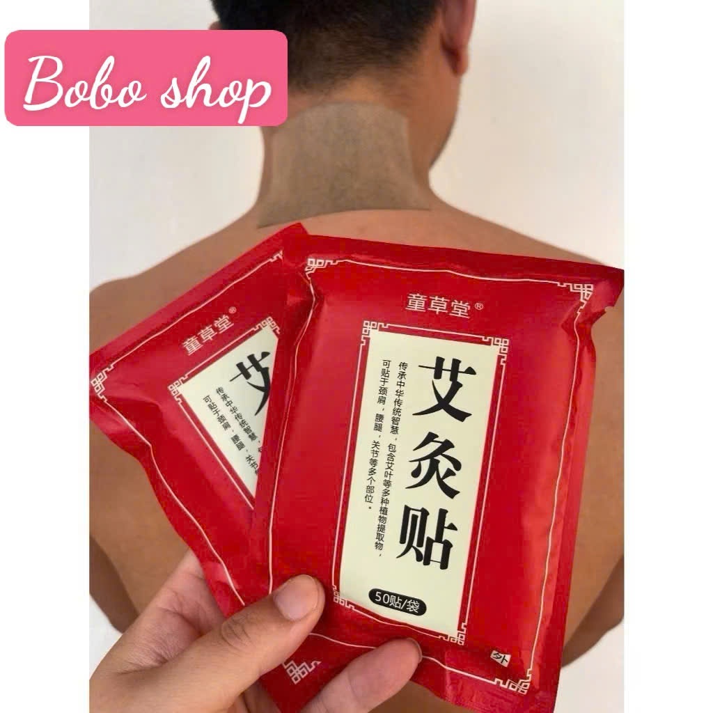 (Túi 50 Miếng)Cao Dán Ngải Cứu Giam Đau Xương Khớp,Vai Gáy,Tự Nhiên Nam Nữ