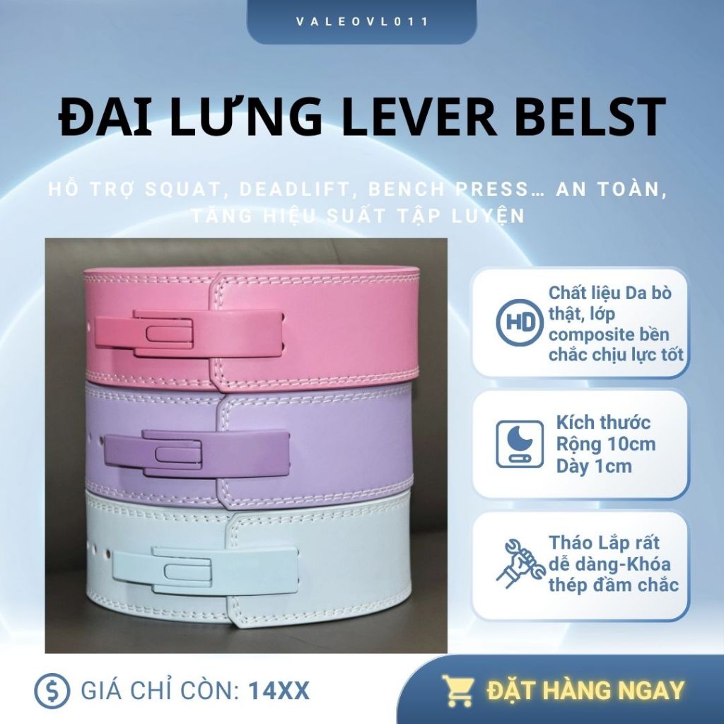Đai Lever Belt VL011 – Bảo Vệ Cột Sống, Tăng Sức Mạnh Tập Luyện