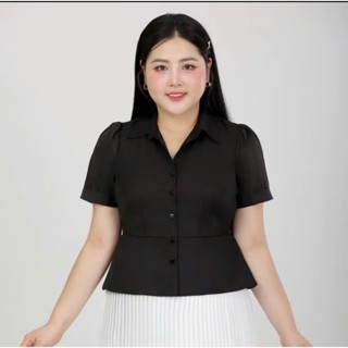  Áo sơ mi nữ bigsize LUCY cổ bẻ chiết eo dáng xòe chất liệu cotton mềm mịn thoáng mát fullsize 50-90kg 