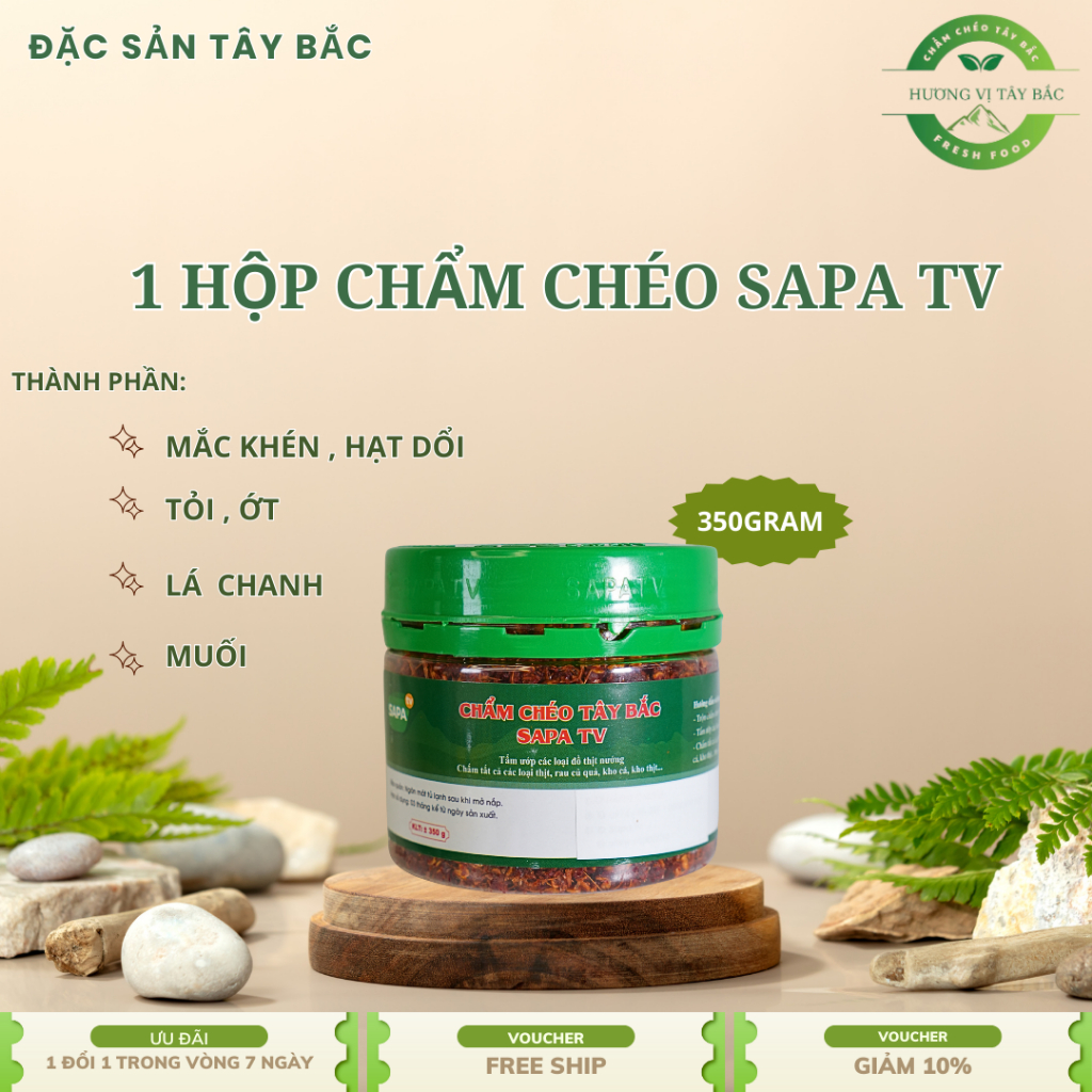  Chẩm Chéo SAPA TV – Gia Vị Tê Cay Chuẩn Tây Bắc – Lọ 350g 
