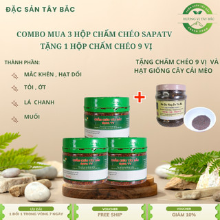    Mua 3 Tặng 2   3 Lọ Chẩm Chéo SaPa TV 350G Tặng Kèm 1 Lọ Chẩm Chéo 9 Vị Và 1 Gói Cải Mèo Mộc Châu 