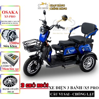  Xe điện 3 bánh Chính Hãng OSAKA - X5 PRO Xe 3 Bánh Dành Cho Người Già Người Khuyết Tật Di chuyển 70km lần 