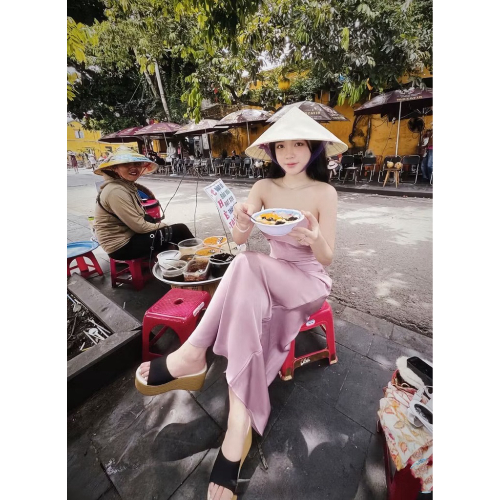 Đầm Lụa Cúp Ngực form dài dự tiệc,Váy lụa Hàn châu cao cấp sang chảnh tôn dáng gợi cảm | BigBuy360 - bigbuy360.vn