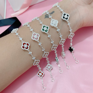  Lắc tay cỏ may mắn cho nữ bạc 925- Lắc tay hot trend 2025 