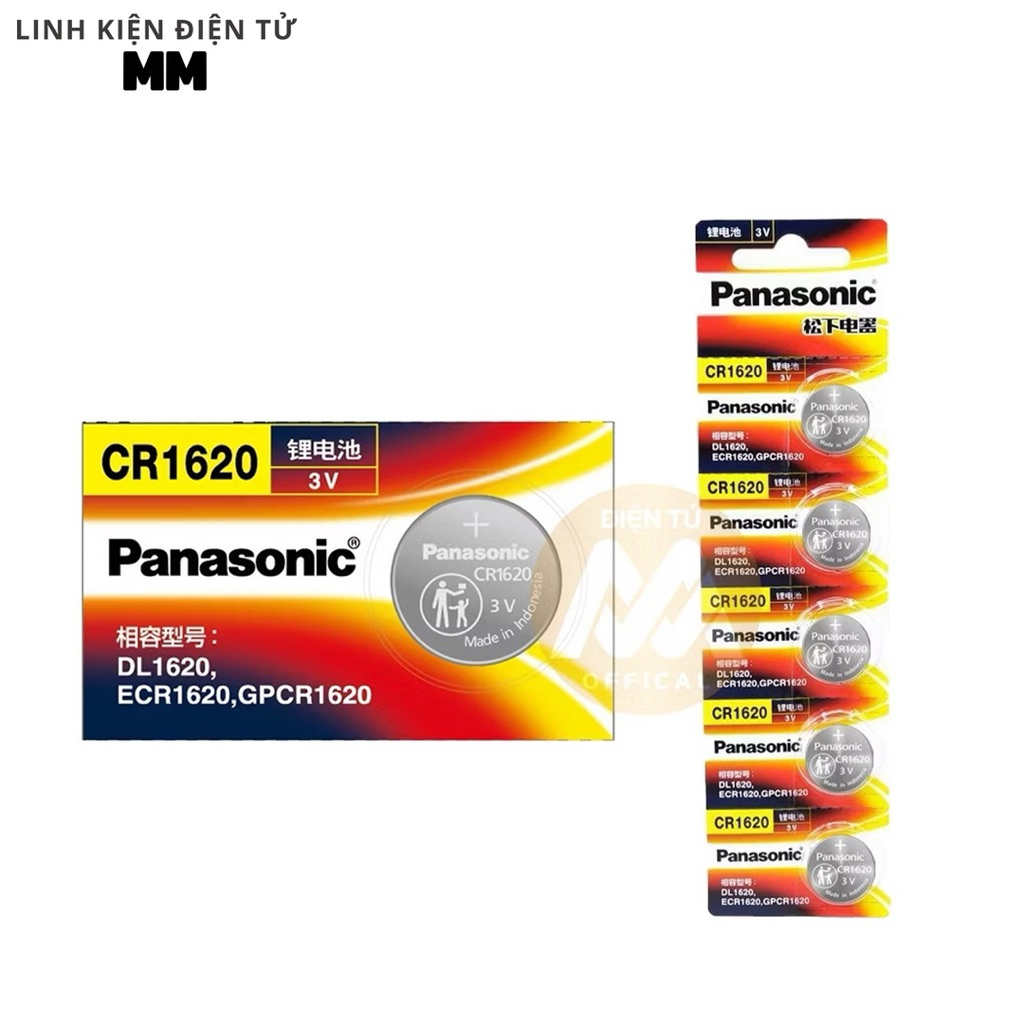 [1 vĩ 5 viên] Pin - Battery cmos CR1620 Panasonic 3V - Dùng cho các thiết bị điện tử