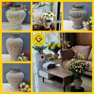 Bình cắm hoa men hỏa biến dáng cúp Bát Tràng, lọ hoa decor giá rẻ