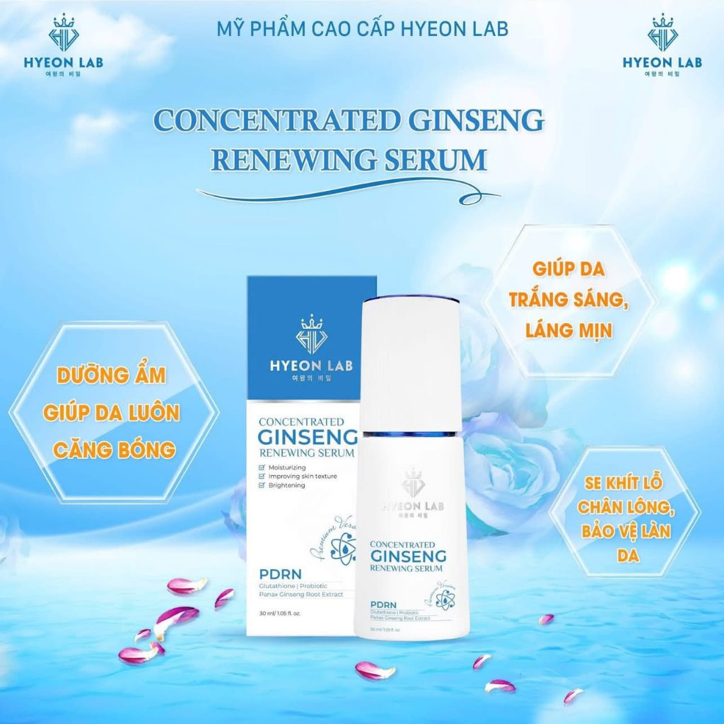 [HOT 2025] 𝐂𝐨𝐧𝐜𝐞𝐧𝐭𝐫𝐚𝐭𝐞𝐝 𝐆𝐢𝐧𝐬𝐞𝐧𝐠 𝐑𝐞𝐧𝐞𝐰𝐢𝐧𝐠 𝐒𝐞𝐫𝐮𝐦 SERUM NHÂN SÂM HYEON LAB – DƯỠNG DA MỀM MẠI, TƯƠI TẮN