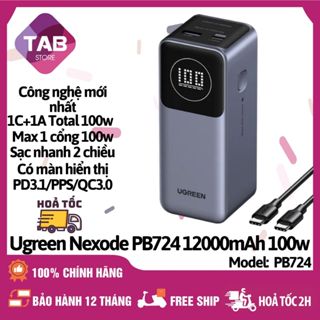 Sạc UGREEN Nexode PB724 12000mAh 100W 2 Cổng - Bảo Hành 12 Tháng