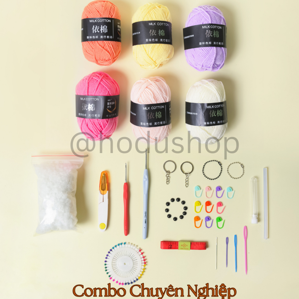 Combo móc len đầy đủ dụng cụ cho người mới bắt đầu Hodu Shop