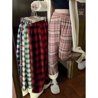   BÁN SỈ  COMBO Quần Kẻ Lót Lông Dáng Suông Lưng Cao Kẻ Sọc Caro Đơn Giản Cho Nữ Sinh QL16A 