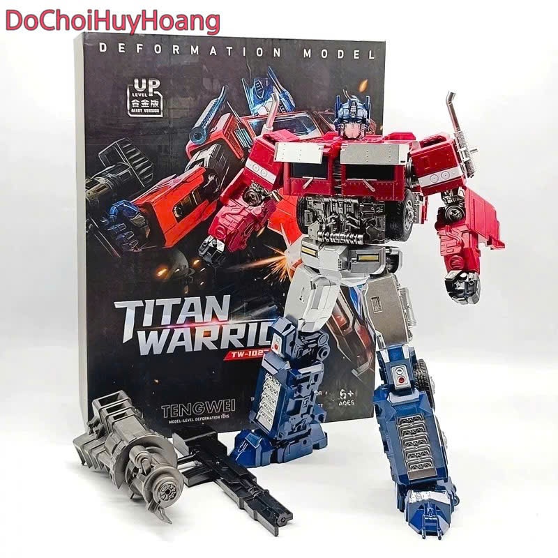 Mô hình robot Optimus robot biến đổi thành xe container 31cm màu đen và xanh đỏ 1027