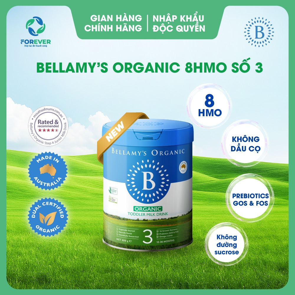 Sữa Hữu Cơ Bellamy's Organic Classic 8HMO Số 3 800g
