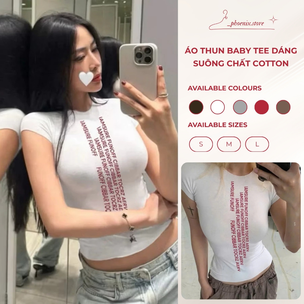 Áo thun nữ babytee ngắn tay dáng ôm body phong cách cá tính Hàn Quốc PHOENIX.STORE
